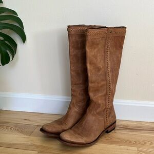 Braided Leather Riding Boots